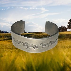 Handmade silver horse bracelet